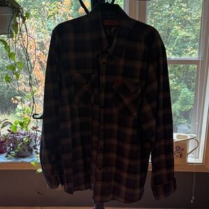 DIXXON Blue and white Plaid Casual Button Down Shirt